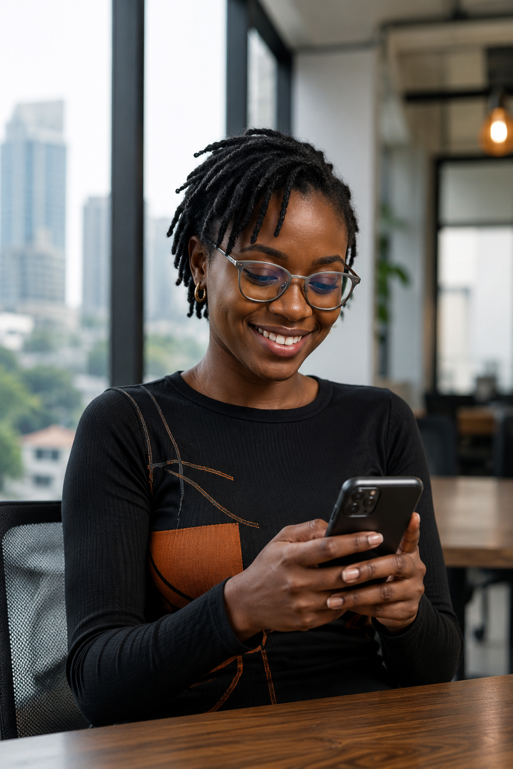 A FixMyNeed customer checking their job status on their phone at home